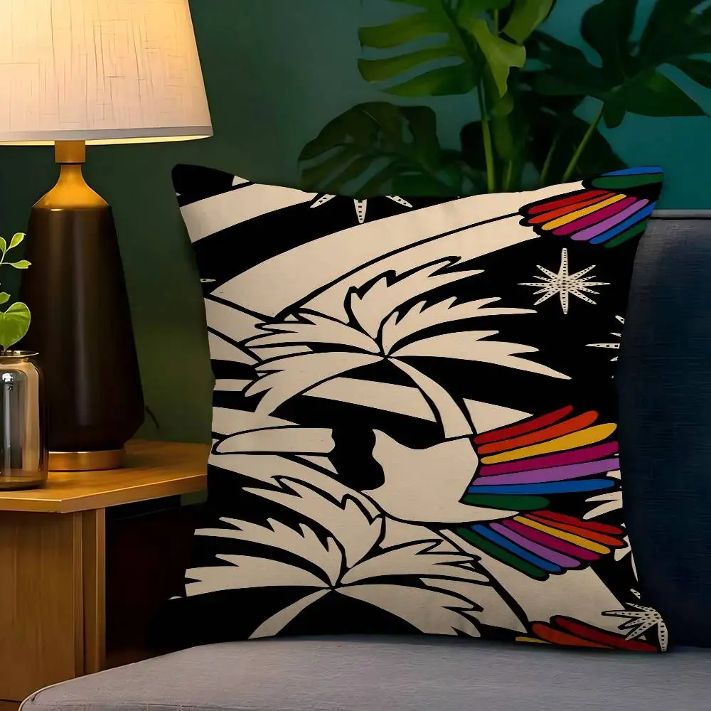 

Rainbow Bird Pillow Cover Design Cushion Cover Decor Holiday Decorati