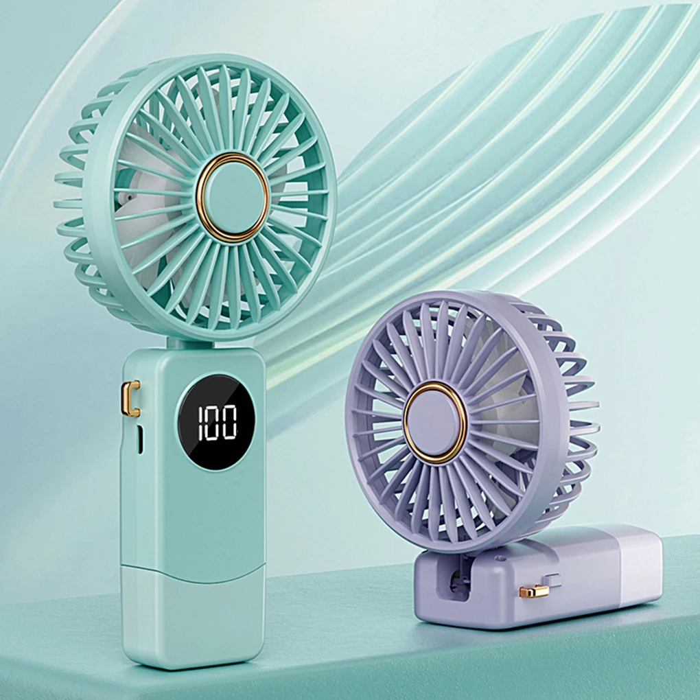 Draagbare Mini Ventilator Oplaadbare Ventilator 5-Speed Wind Regelgeving Compact En Gemakkelijk Dragen 2. Intelligente Lavendel 1200M