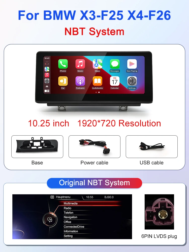 STWEI 2026 New Slim Screens Linux System 12.8inch 2400X900 Resolution For BMW X3 X4 F25 F26 Wireless CarPlay Auto player KSW image 3
