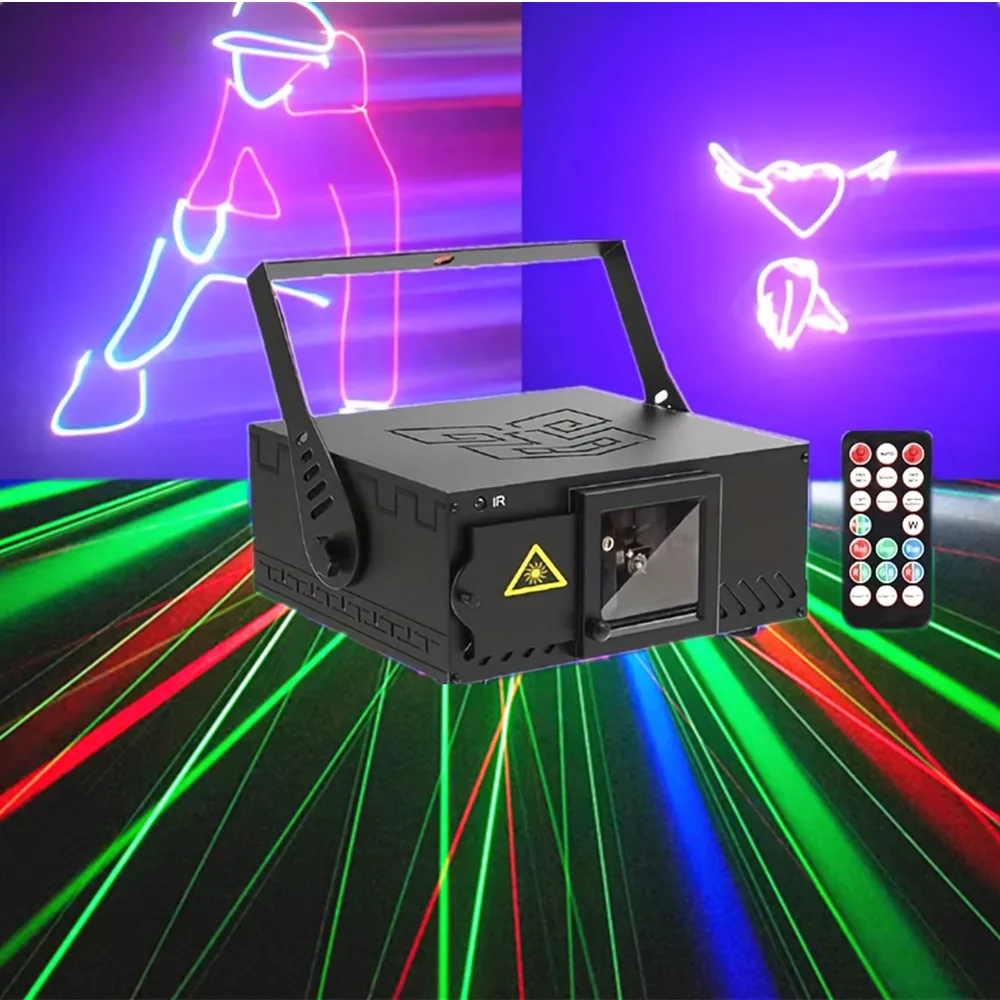 Party Lights DJ Disco Lights Professional 3D animation RGB beam pattern projector DMX512 music voice controlled stage lights