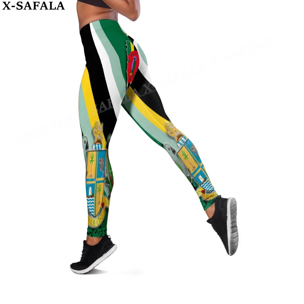 Dominican Coat Of Arms Flag Leggings 3D Print Women Yoga Girl Stretch GYM Slim High Waist Legging Summer Sports