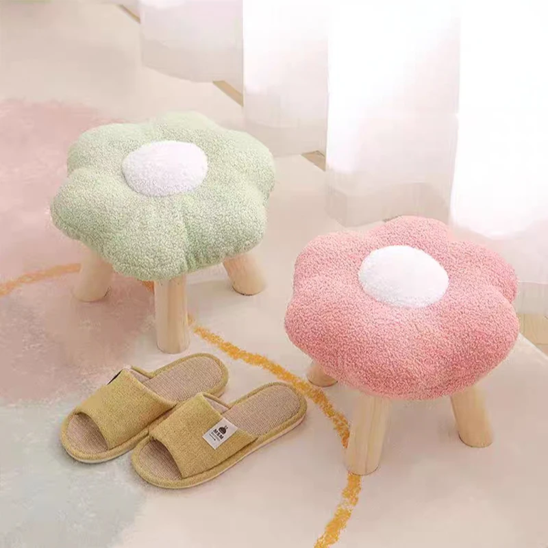 

Flower - shaped Round Stool Furniture & Home Decoration Children's Bedroom Shoe - changing Stool Cute Living Room Seat C