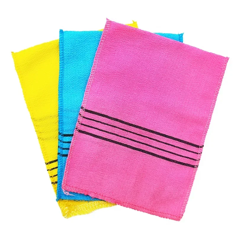 10Pcs Exfoliating Bath Towel Korean Italy Asian Exfoliating Bath Washcloth Body Scrub Shower Soft Polyester Cotton Towels