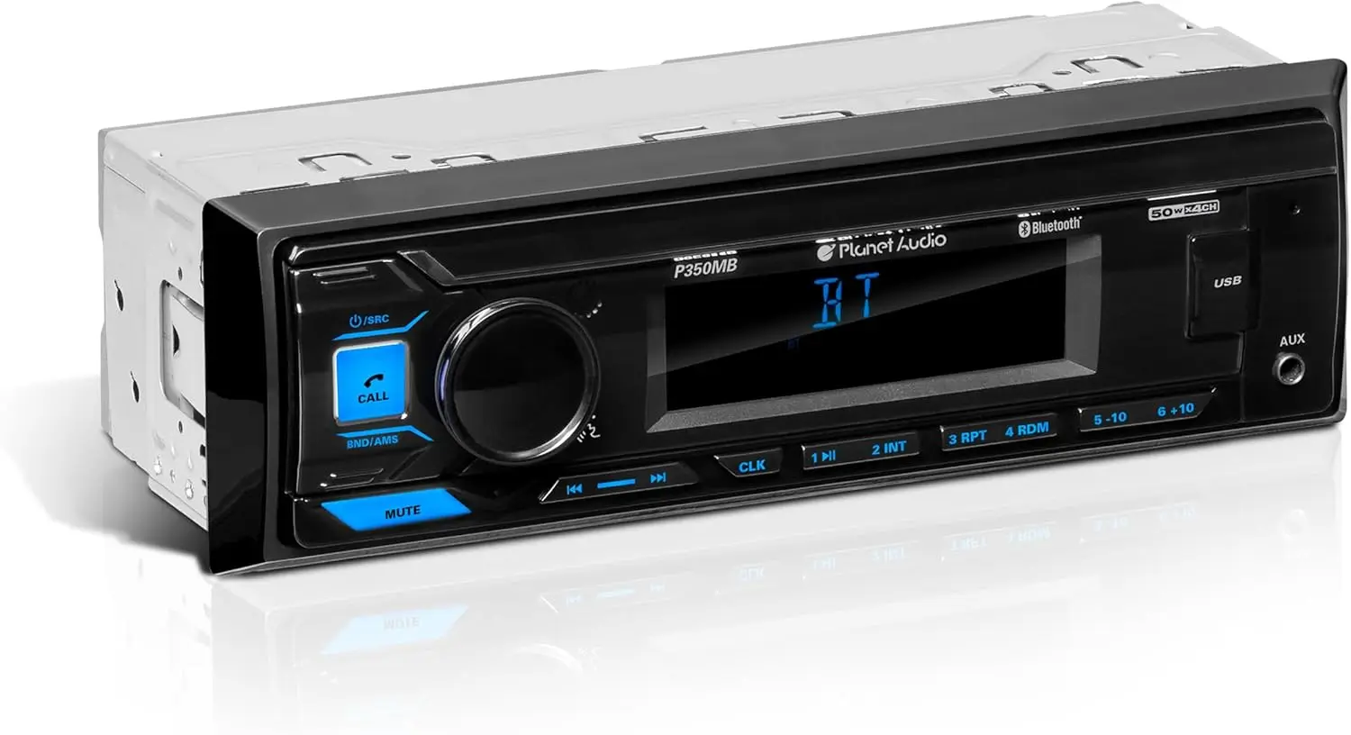 

P350MB Автомобильная стереосистема Single Din, Bluetooth, MP3, USB, AUX, AM/FM-радио, без CD-плеера
