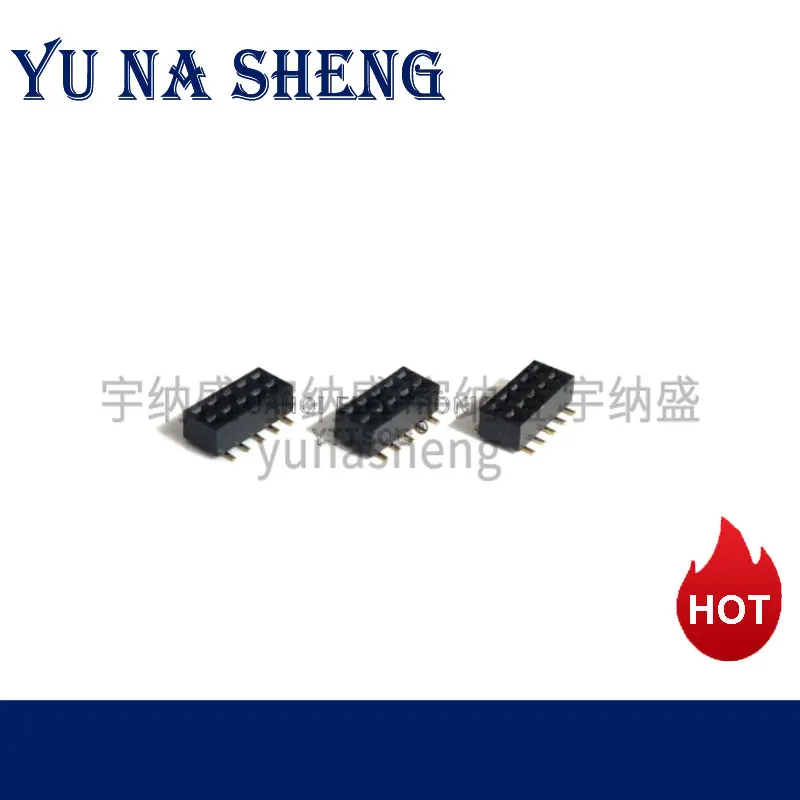 10pcs Low Profile 1.27mm Double Row Female Pin Header Plastic Height 2.0 Pinheader PCB Socket SMT 2*3/4/5/6/10/9/2/8/50P 1U PA6T