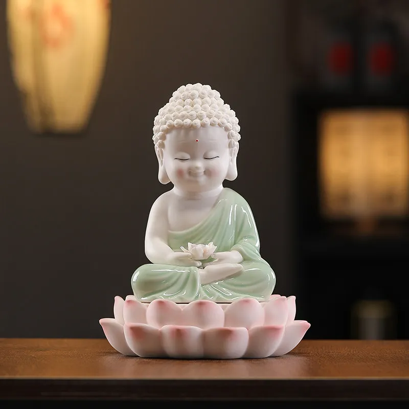 

CZ Ceramic Tathagata Buddha Sakyamuni Buddha Ornament Zen Home Living Room Office Decoration Crafts