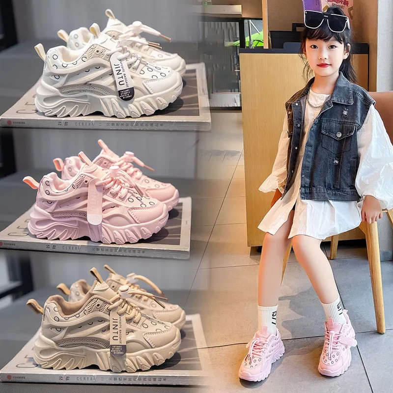 

2025 г., детская повседневная обувь, весенний стиль, дышащие нескользящие кроссовки с сеткой для мальчиков и девочек, удобная уличная обувь