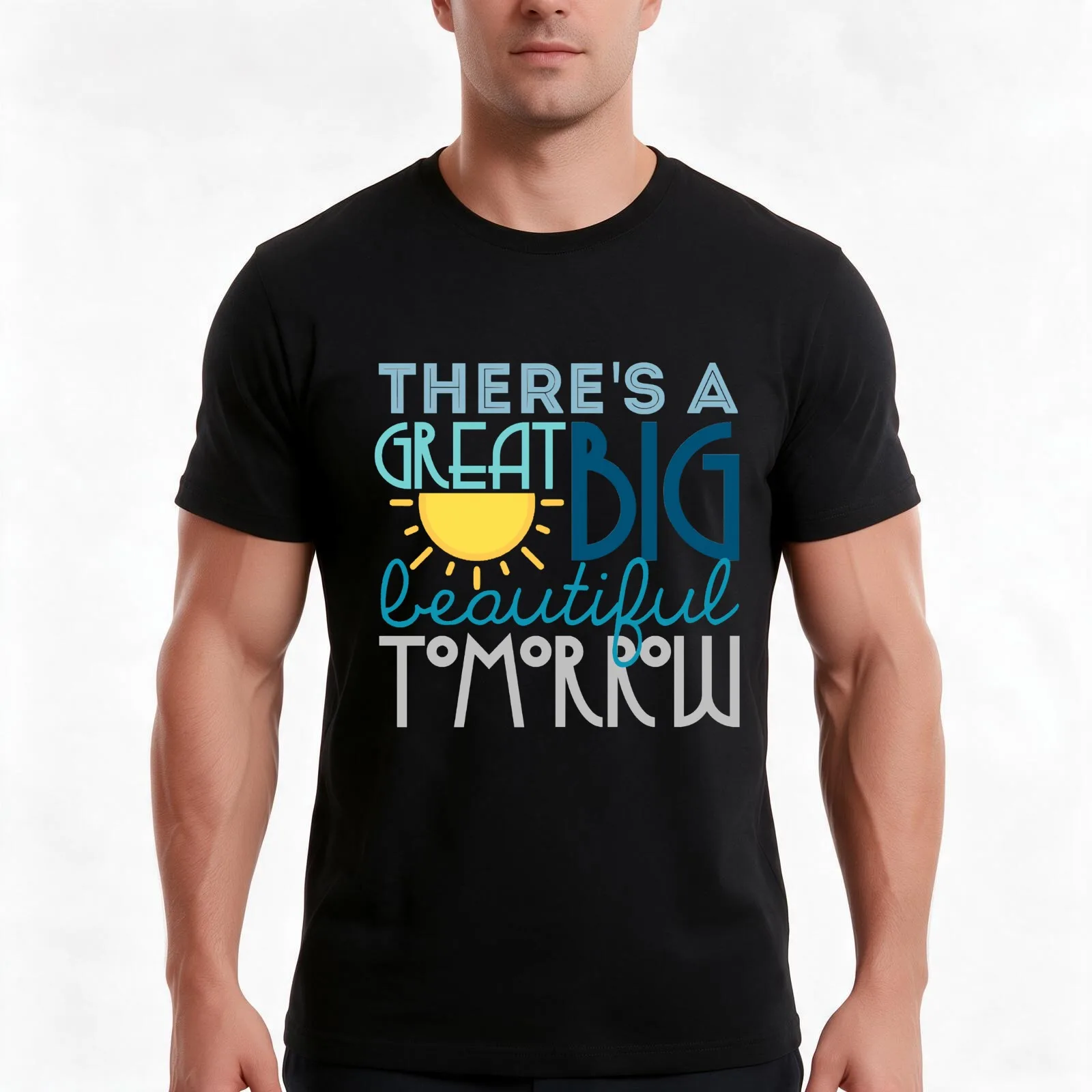 Shining At The End of Every Day T-Shirt, Summer Casual Cotton Tee, Oversized Streetwear Tops, Vintage Graphic Print, 100% Cotton