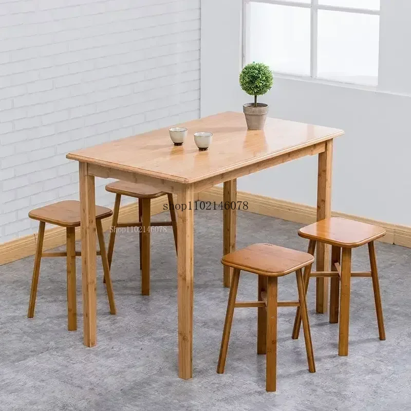 Thickened Rectangular Dining Table Simple Computer Desk Study Desk Writing Desks Long Bamboo Dining Tables Dining Room Furniture