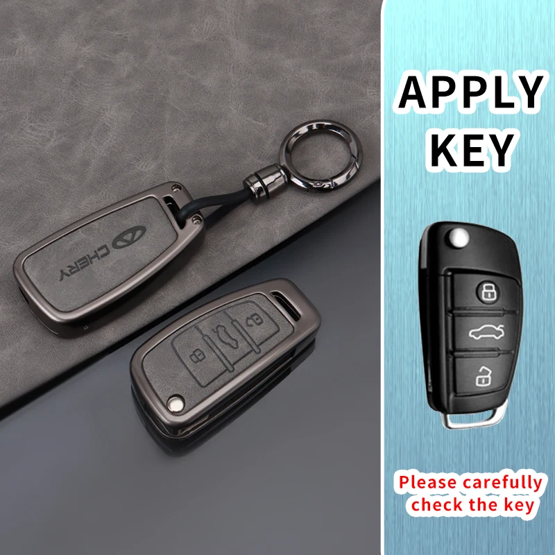 Leder-Autoschlüsselhülle für Chery ARRIZO7 E3 E5 A3 A5 Tiggo 2 3 5 3X Fulwin2 Eastar – Schutz und Zubehör – Detail 3
