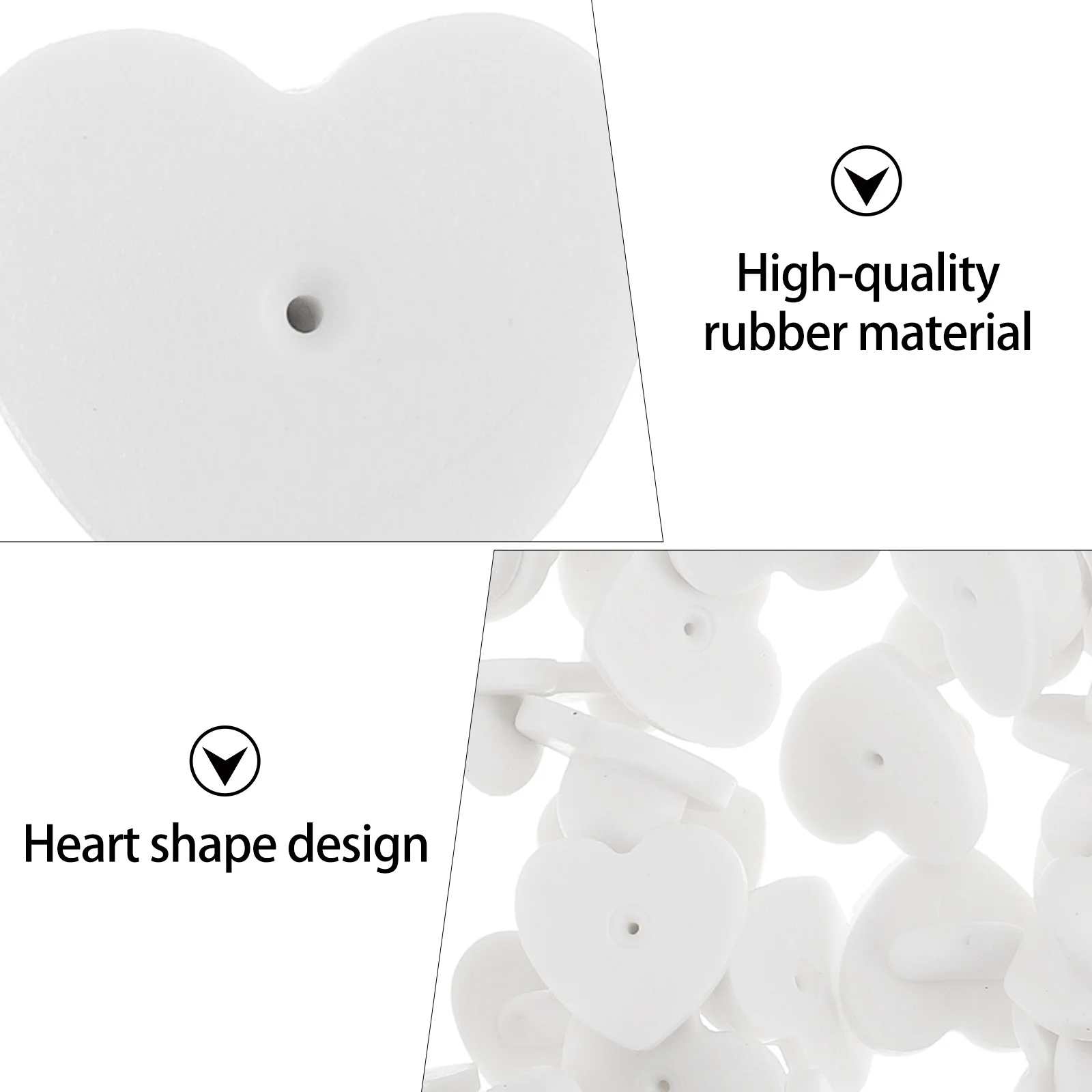 

100pcs Heart Shaped Brooch Pins Diy Jewelry Making Craft Supplies Back Holders Clutch Backings Rubber Pin Caps Pin Keepers
