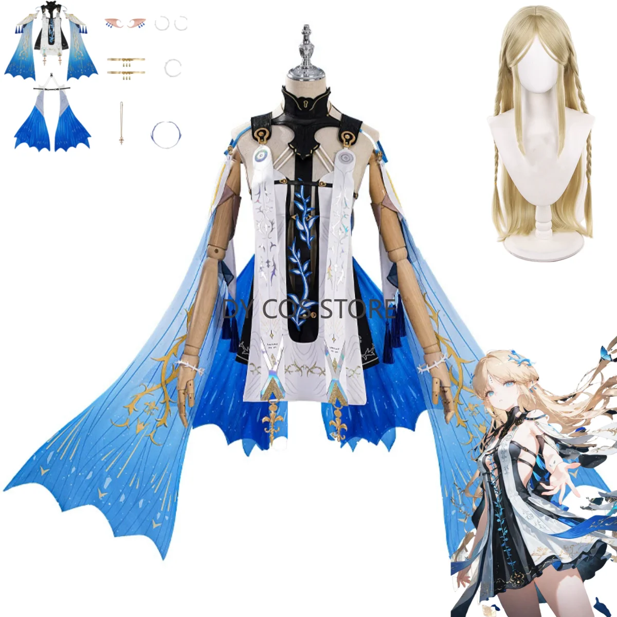 jeu-wuthering-waves-cartethyia-cosplay-costume-anime-rinascita-robe-boucles-d'oreilles-uniforme-perruque-femme-sexy-masque-balle-costume