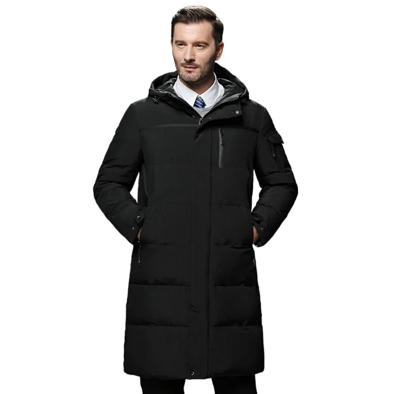 

Men's Thickened Down Jacket -30 Winter Padded Jackets Warm Down Coats Men Puffer Jacket Long Padding Hooded Down Parkas HXY295