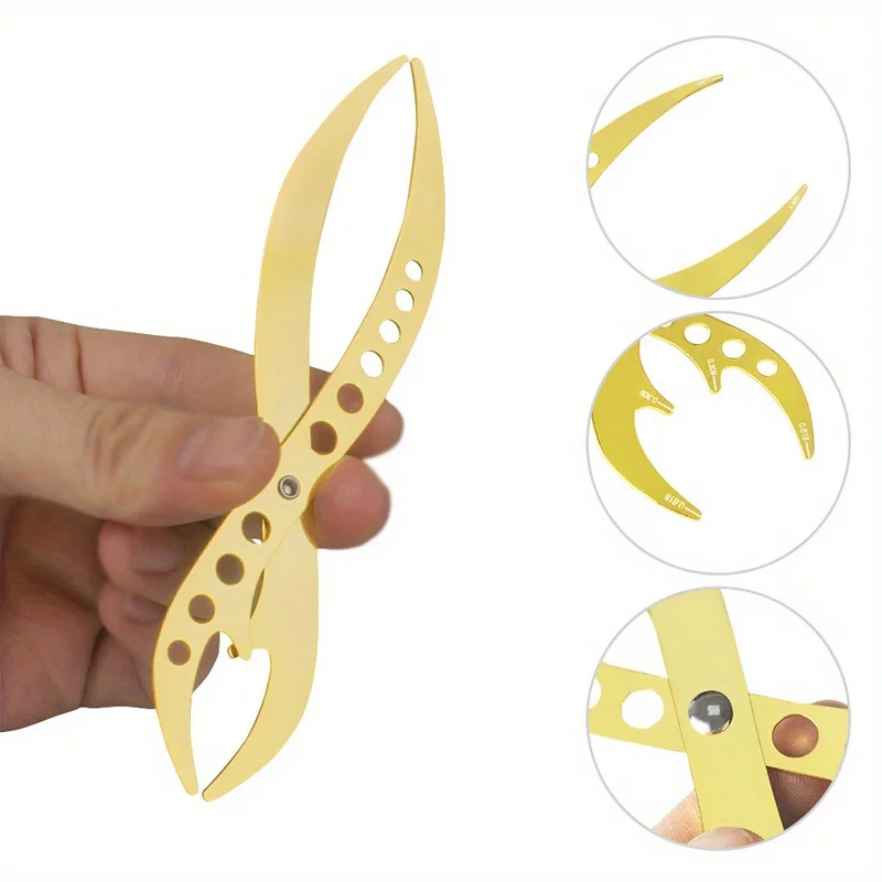 المعادن Microblading التوازن تحديد المواقع متساوية الحاجب رسم الخرائط البوصلة النسبة الذهبية حاكم قياس تشكيل أداة 1 قطعة