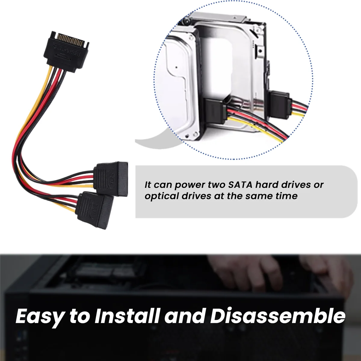 GFR5-2X SSD de 2,5 polegadas para suporte de 3,5 polegadas (cabo e cabos de alimentação)