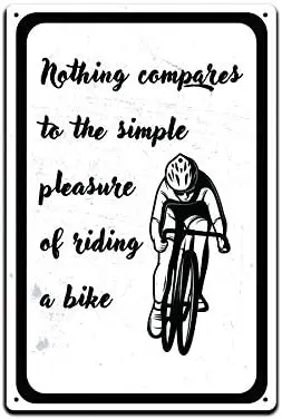 JP's Parcels Bicycle Signs Tin Sign Decor - Metal Signs 12 x 8 in. Nothing Compares To The Simple Pleasure on Riding a Bike