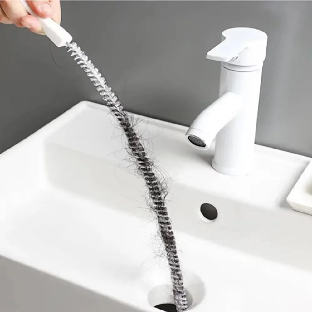 1Pc Sink Drain Cleaning Brush, Drain Clog Remover, Bendable Sink Overflow Sewer Drain Brush For Bathroom Kitchen