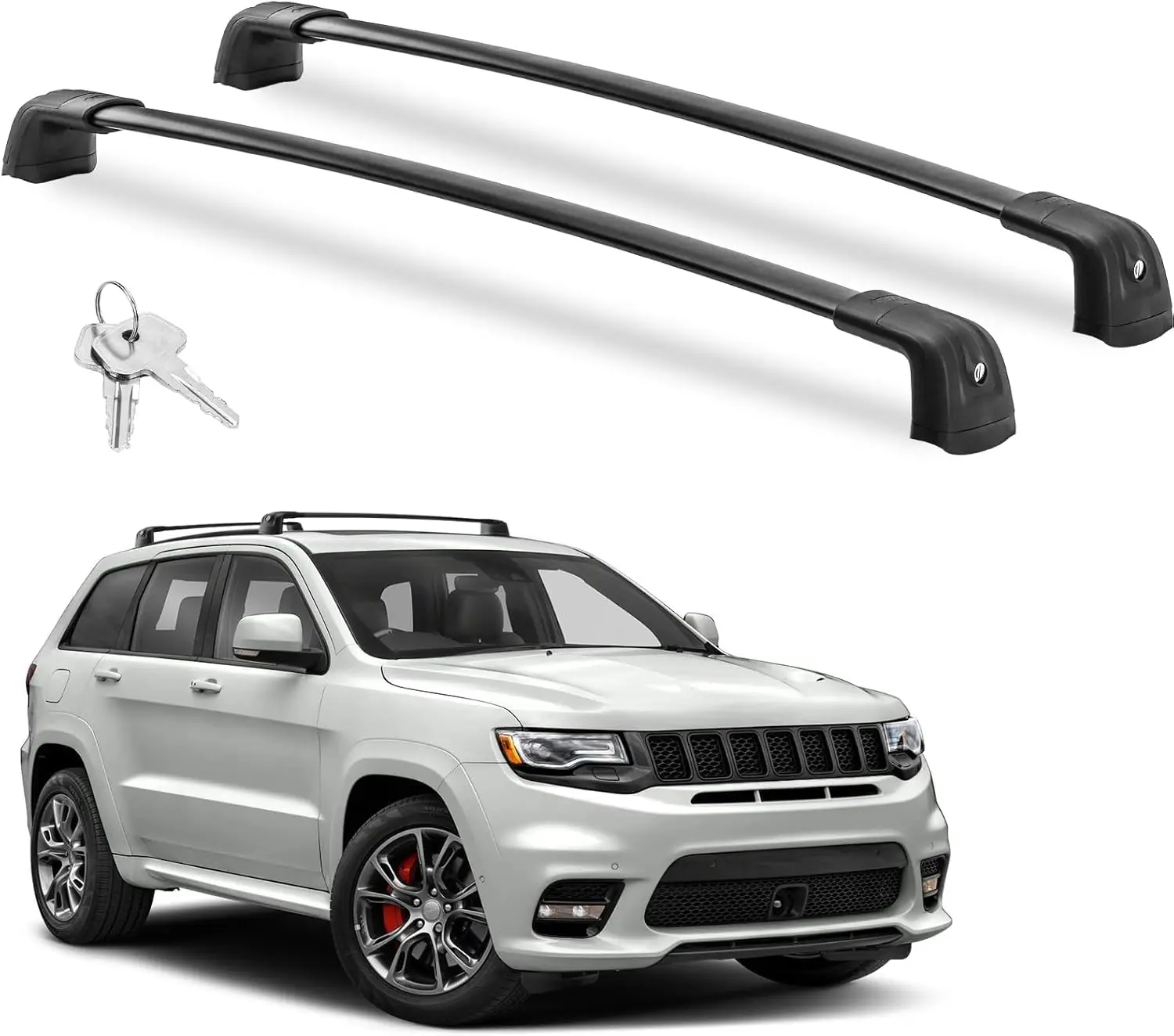

Universal Roof Rack Cross Bars for 2011-2022 Grand Cherokee, 260LBS Capacity with Anti-Theft Locks