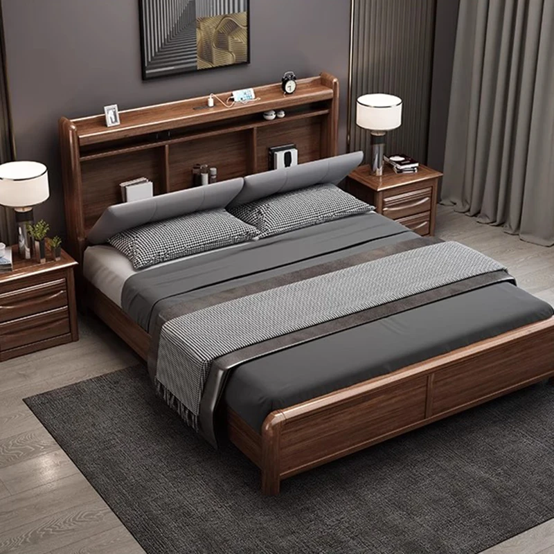 

Wooden Design Massage Bed Full Rattan Japanese Space Saving Bed Bedroom Double King Size Safe Letto Matrimoniale Home Furniture