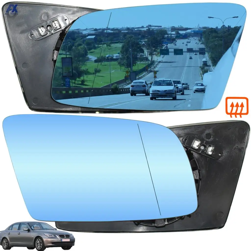 

For Bmw 5 Series E60 E61 E63E64 2003-2007 Left&right Side Blue Heated Wing Mirror Glass Wide Angle Rearview Rear View Mirror
