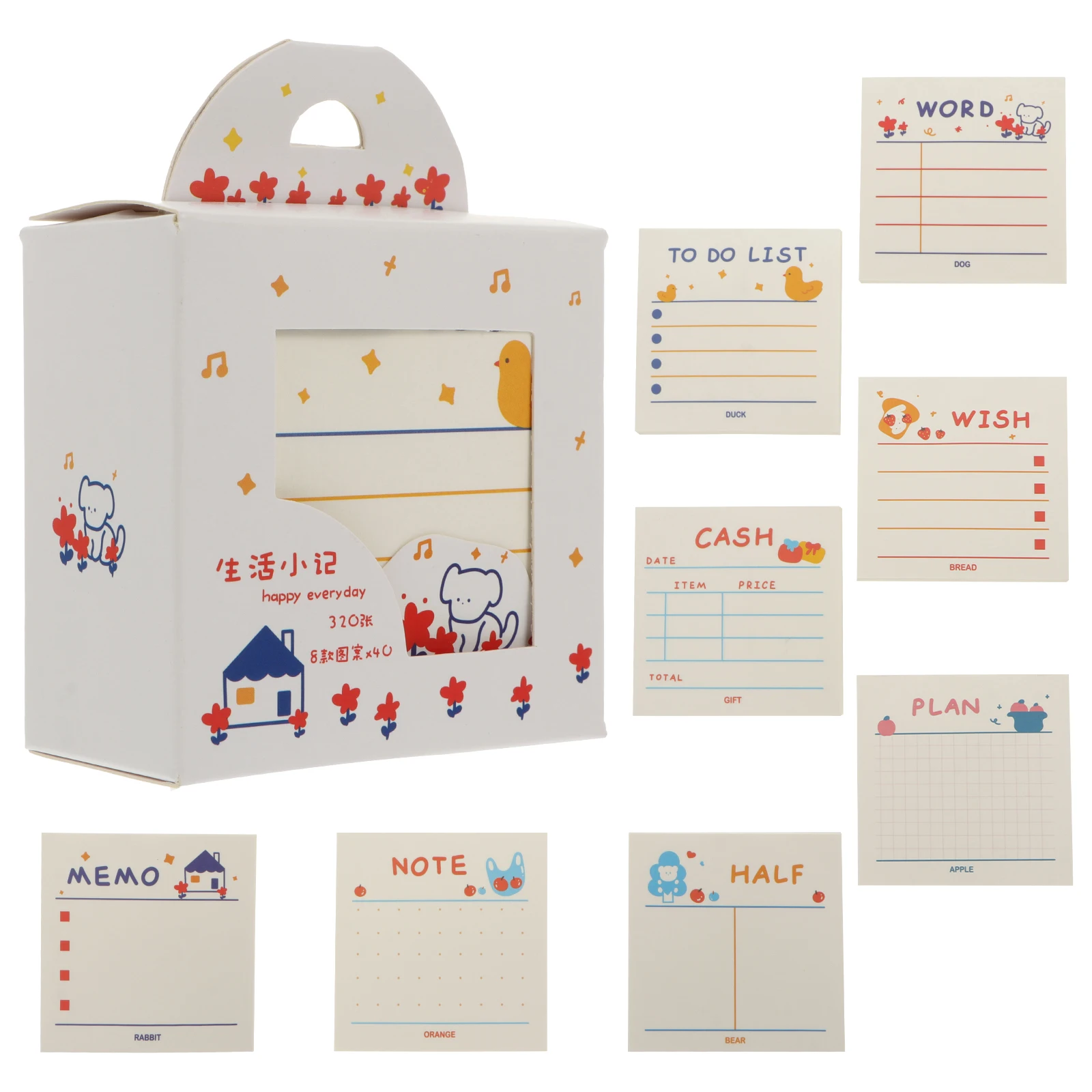 

Memo Stickers Note Set Literature and Shapes Self-stick Pads Notepad