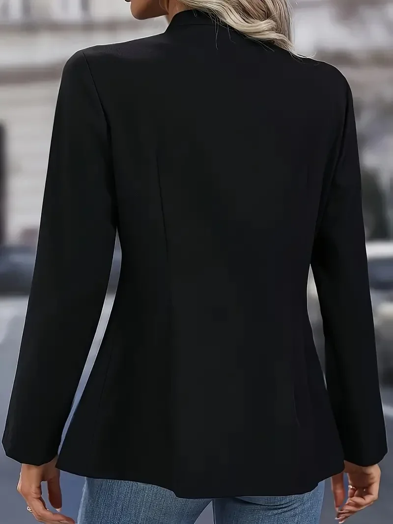 Veste Slim à Col Montant et Manches sulfpour Femme, Manteau Décontracté à Double lèvent, Nouvelle Collection Automne 2024