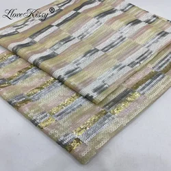 Classic Mesh Embroidery 3+4+5+7MM Colorful Sequin Fabric High-quality Dress Fabric Suitable For Important Occasions Width 125CM