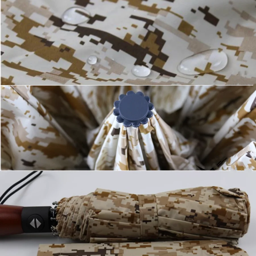 Multicam MC Tiger Stripe Camouflage ombrello automatico Desert Digital Night Camo ombrello pieghevole uomo donna Army Fans Gift