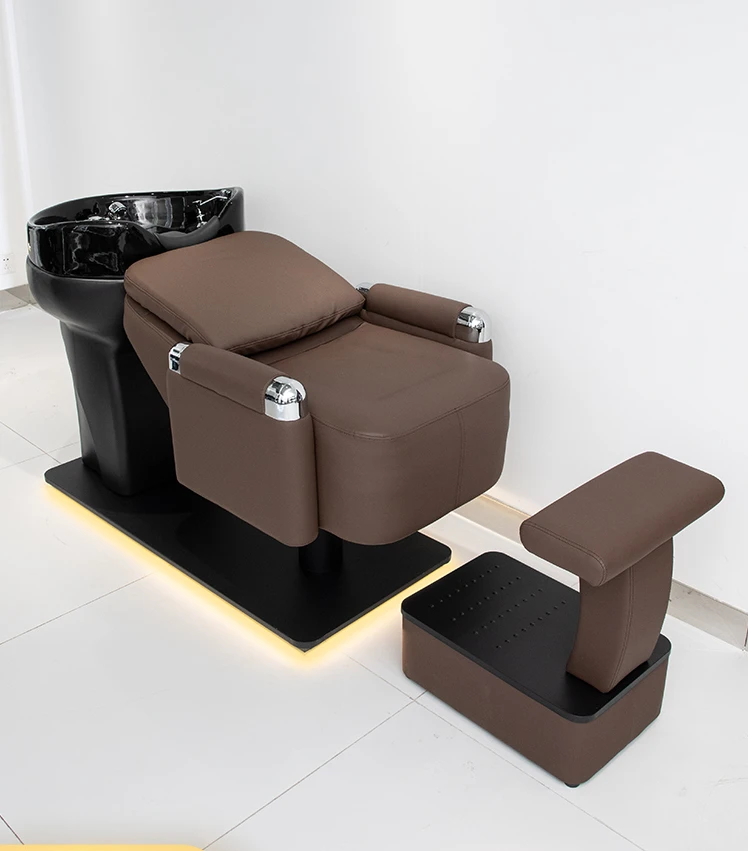 Hairdressing Deep Basin Shampoo Chair Hair Salon Flushing Bed High-End Fashion Simple Lying Half Shampoo Chair