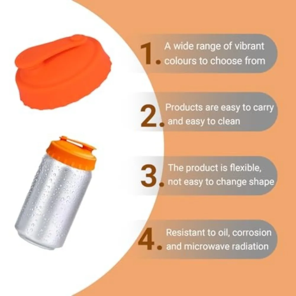 Reusable Soda Can Lids Leakproof Seal Universal Fit Leakproof Drink Protectors Eco-Friendly Silicone Material