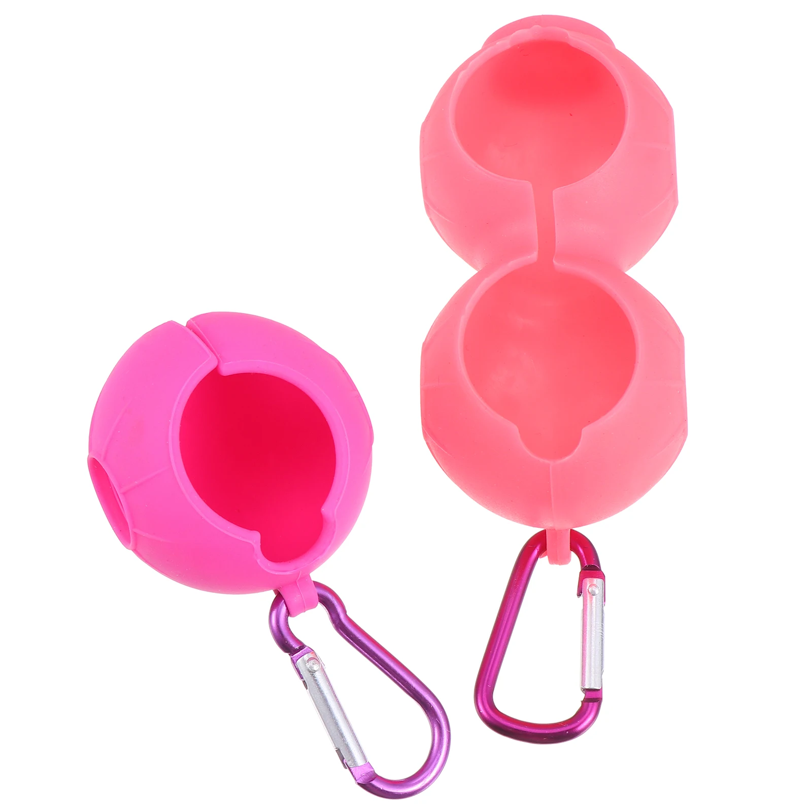 

2pcs Silicone Golf Ball Holder Clip Bag Carabiner Storage Dual Ball Sleeve Ergonomic Lightweight Durable Portable Carrier For