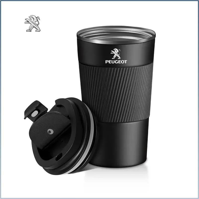 Car Vacuum Flasks Coffee Cup Travel Portable Insulated Bottles Caps for Peugeot 206 508 2008 5008 107 307 308 Wheel Center Caps