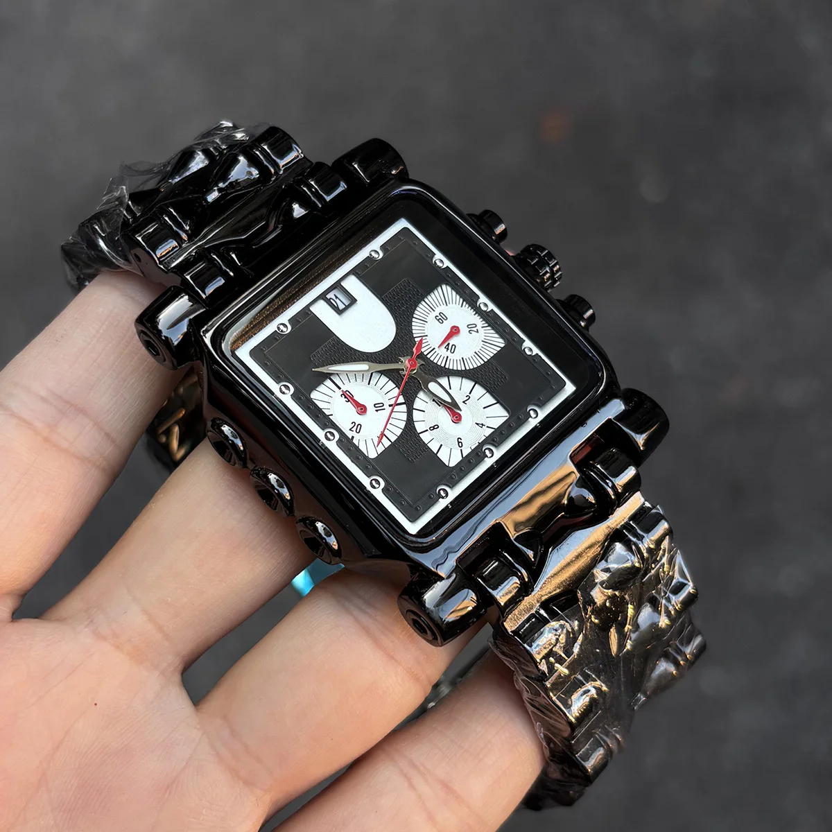 

Мужские кварцевые часы Alabaster Big High Quality с шестью стрелками, многофункциональные, серебристо-черные, в стиле Y2K, уникальные, класса ААА, от Antique Industries