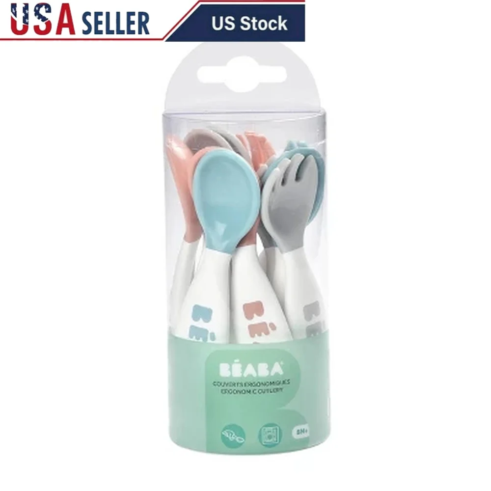 

10pc Toddler Self-Feeding Cutlery Set Lightweight Easy Clean BPA Free Forks Spoons Indestructible Fine Motor Skills Development