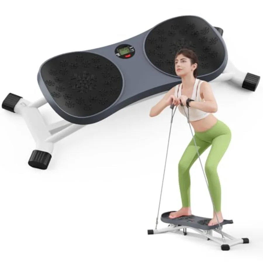 

Home Mini Stair Stepper with Resistance Bands for Full Body Workout Simulates Skiing Posture 300 LBS Weight Capacity Compact De