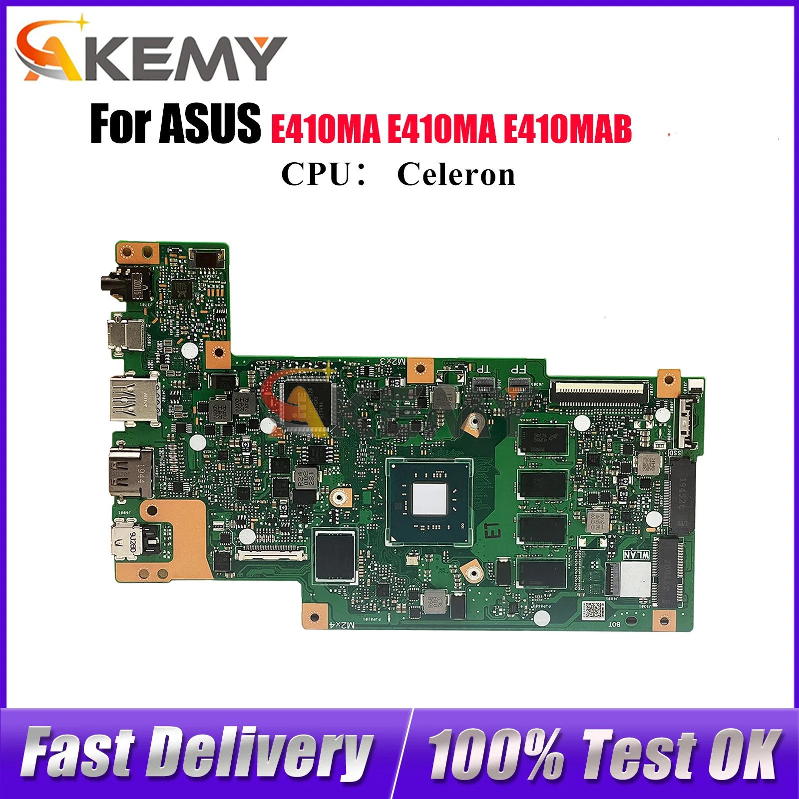 

E410MA Laptop Motherboard For ASUS EeeBook E410M E410MAB E410MA Notebook Mainboard With Celeron CPU 100% tests OK fast shipping