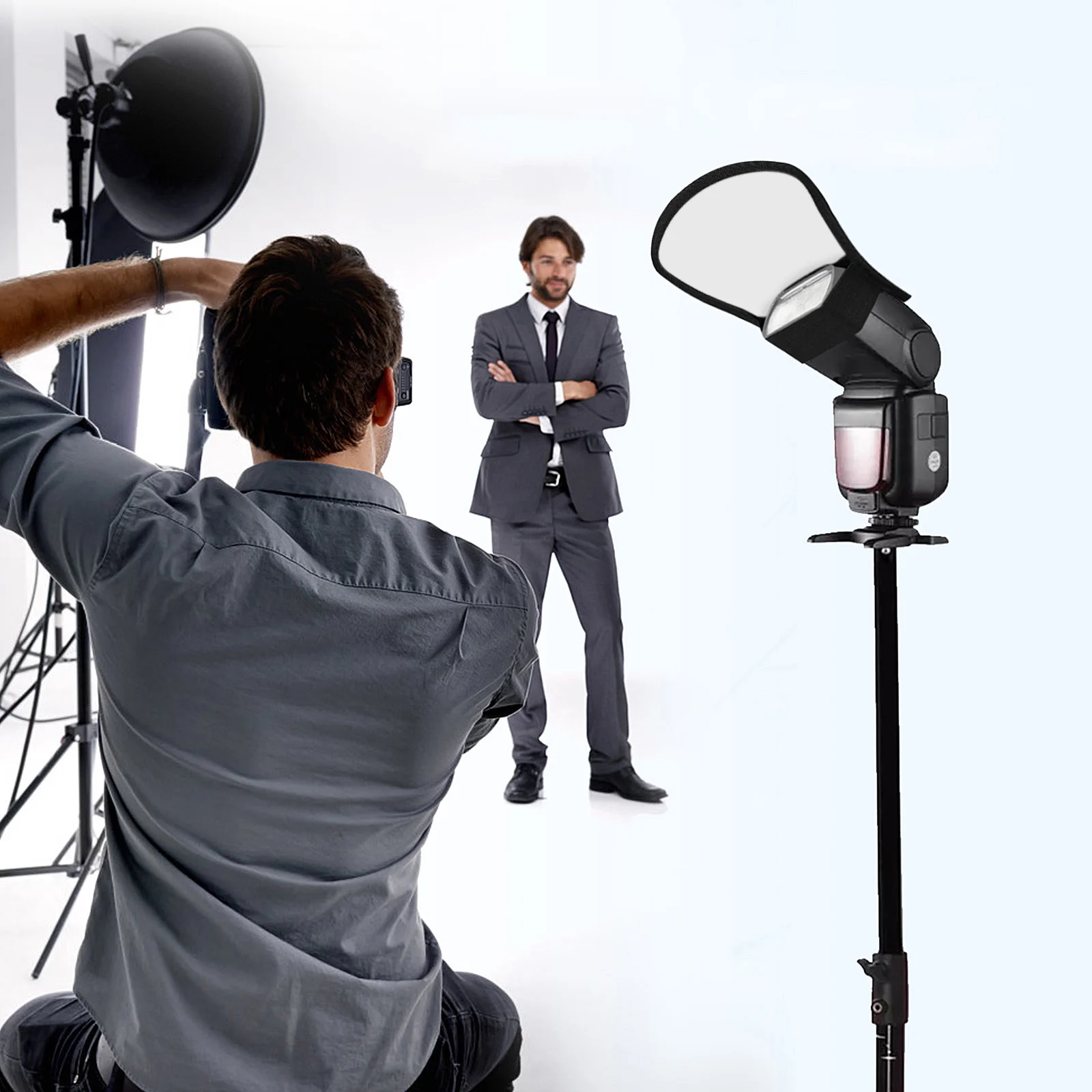 

Two Sides Flash Diffuser Reflector Softbox Photography Light Reflector for Speedlight Outdoor Universal