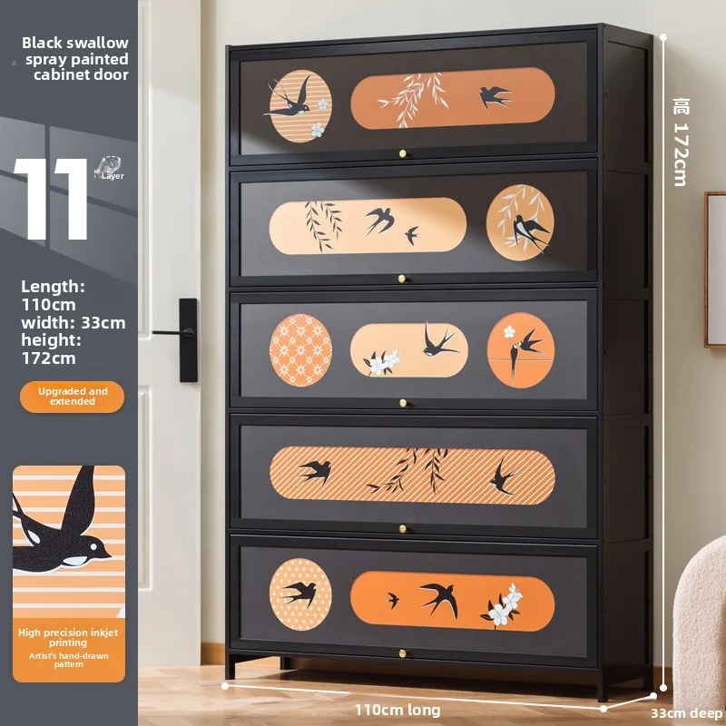 

Stable Multi-layer entrance to the home entrance, large-capacity storage storage cabinet integrated against the wall