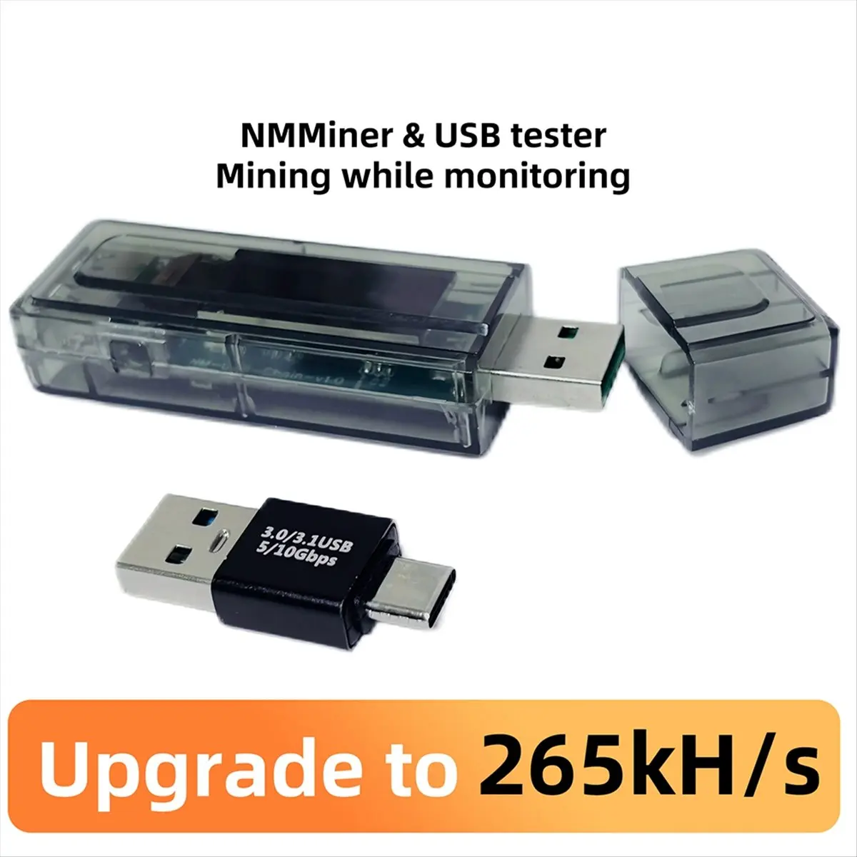 dtd1826~-miner-265kh-s-usb-chain-crypto-miner-btc-solo-lottery-miner-ammeter-tester-adapter-usb-a-series-form-chain