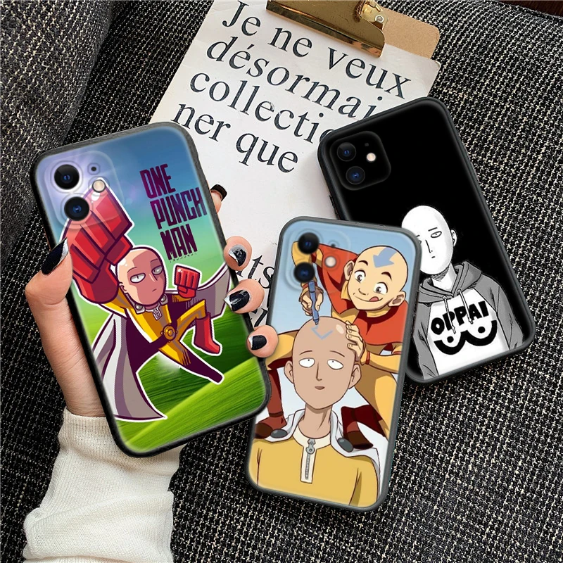 BO16 One Punch Man Anime Soft Silicone Case for iPhone 15 14 Plus 13 12 11 X XS XR Pro Max Mini 8 7 Plus