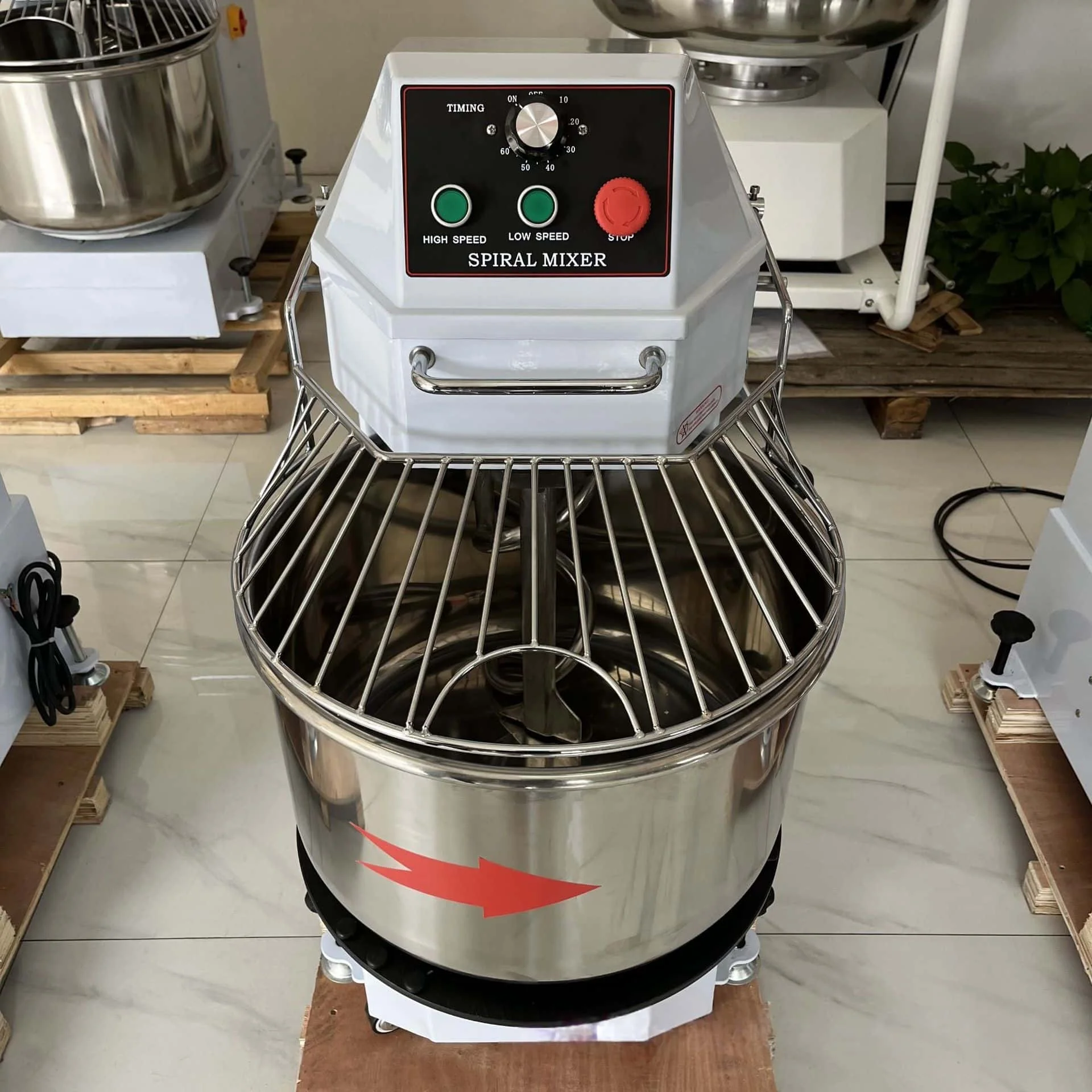 Food Grade Bread Dough Mixer with Stainless Steel Protective Cover 30L Mixing Bowl for Pizza Shop Restaurant Bakery