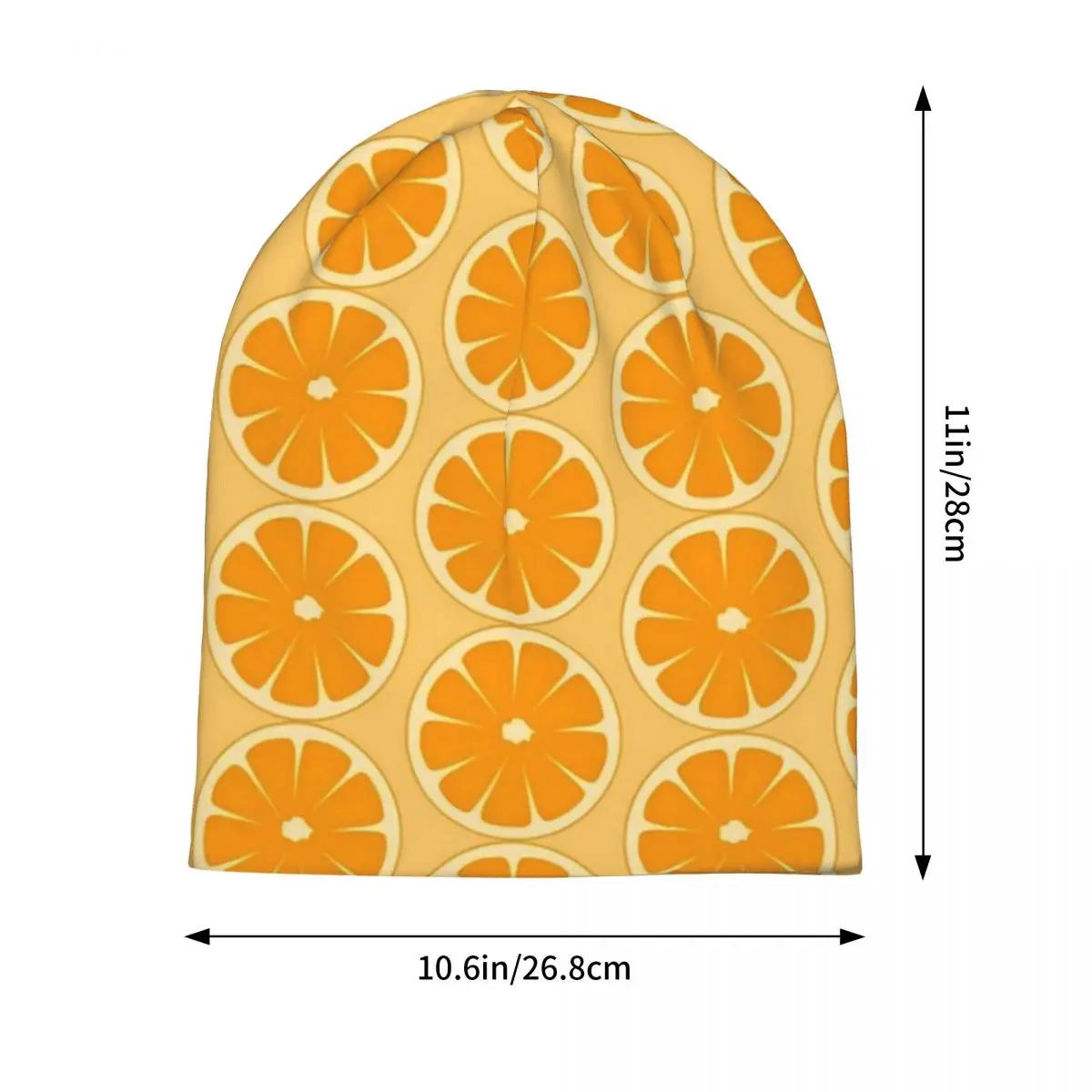 Oranges Slices Beanie Hats Fruits Print Bonnet Hats Men Women Unisex Cute Gym Skullies Beanies Autumn Winter Head Wrap Caps