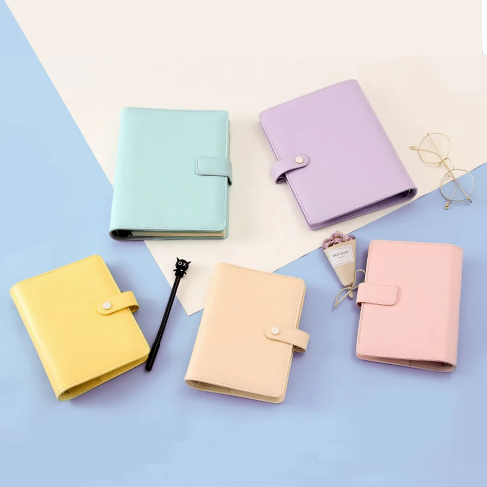 

A5 A6 Candy Color Ring Binder Notebook DIY Loose-leaf Paper Journal Book Planner