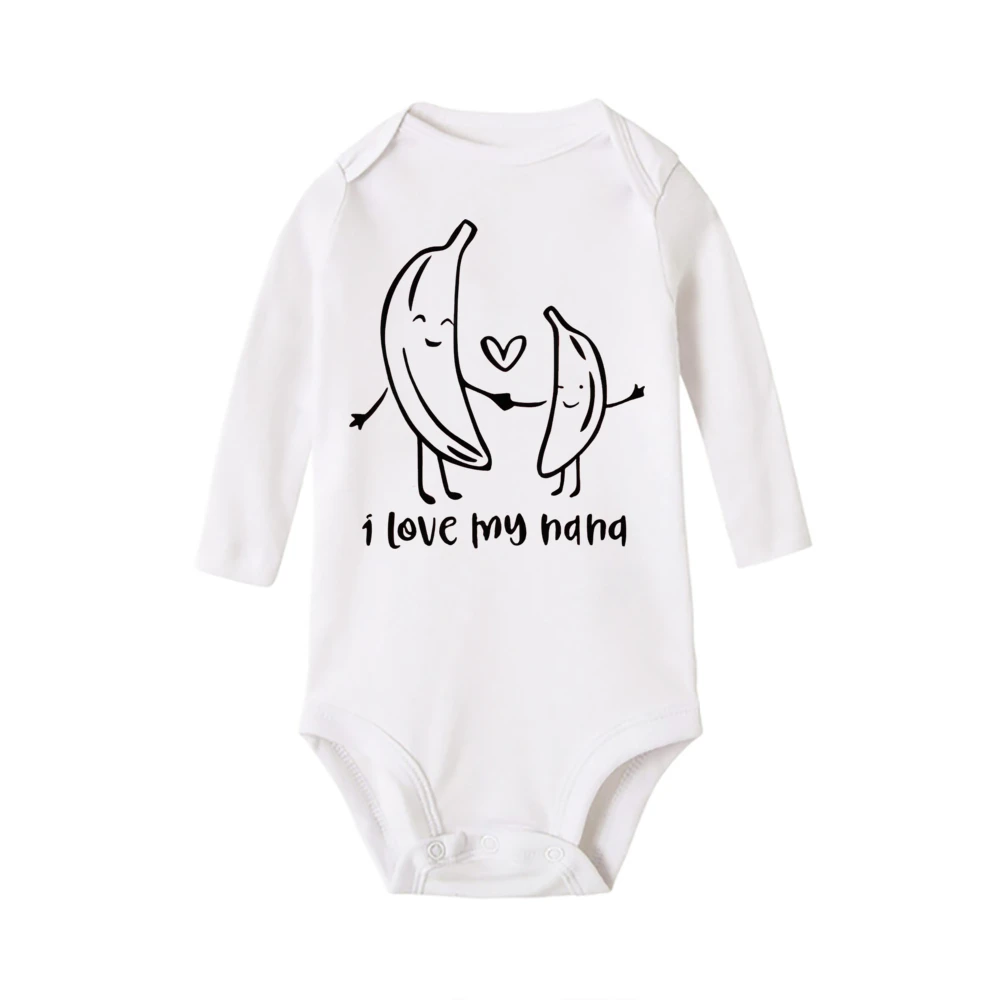 Cute Newborn Romper with Banana Pattern Bodysuit Casual Perfect Pregnancy Gift for Baby Boys Girls Casual Long Sleeve Bodysuit