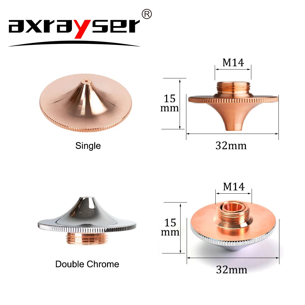 Imagem -02 - Raytools-laser Bico Fibra Máquina de Corte Único Duplo Camada Calibre Cromado Peças Cnc D32 M14 0.85.0