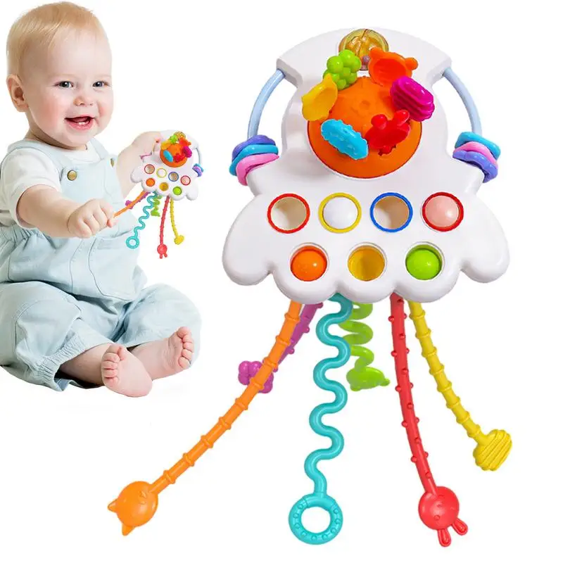 Toddler Pull String Activity Toy Sensory Skill Toy For Kids Portable Reusable Educational Motor Skills Toy Teething Aid For Boys