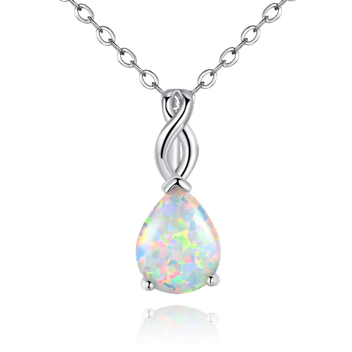 Bohemia Imitation Water Drop Opal Pendant Necklace For Women Girl Party Glamour Jewelry Engagement Wedding Band Accessories