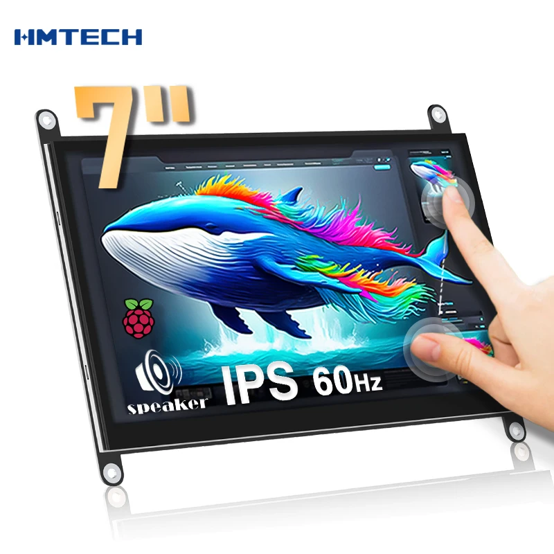 

Raspberry Pi Screen 7 Inch Portable Touch Monitor Built in Dual Speakers High Pixel 1024×600 External Display For Laptop PC Game