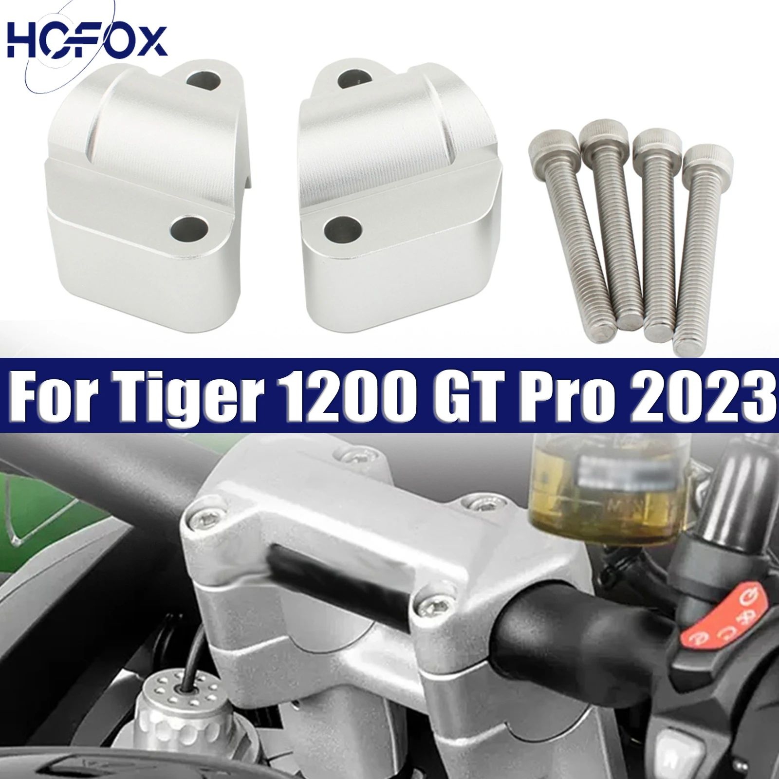 

For Tiger 1200 GT Pro 2023 Motorcycle Handle bar Risers Clamp Mounting Risers CNC
