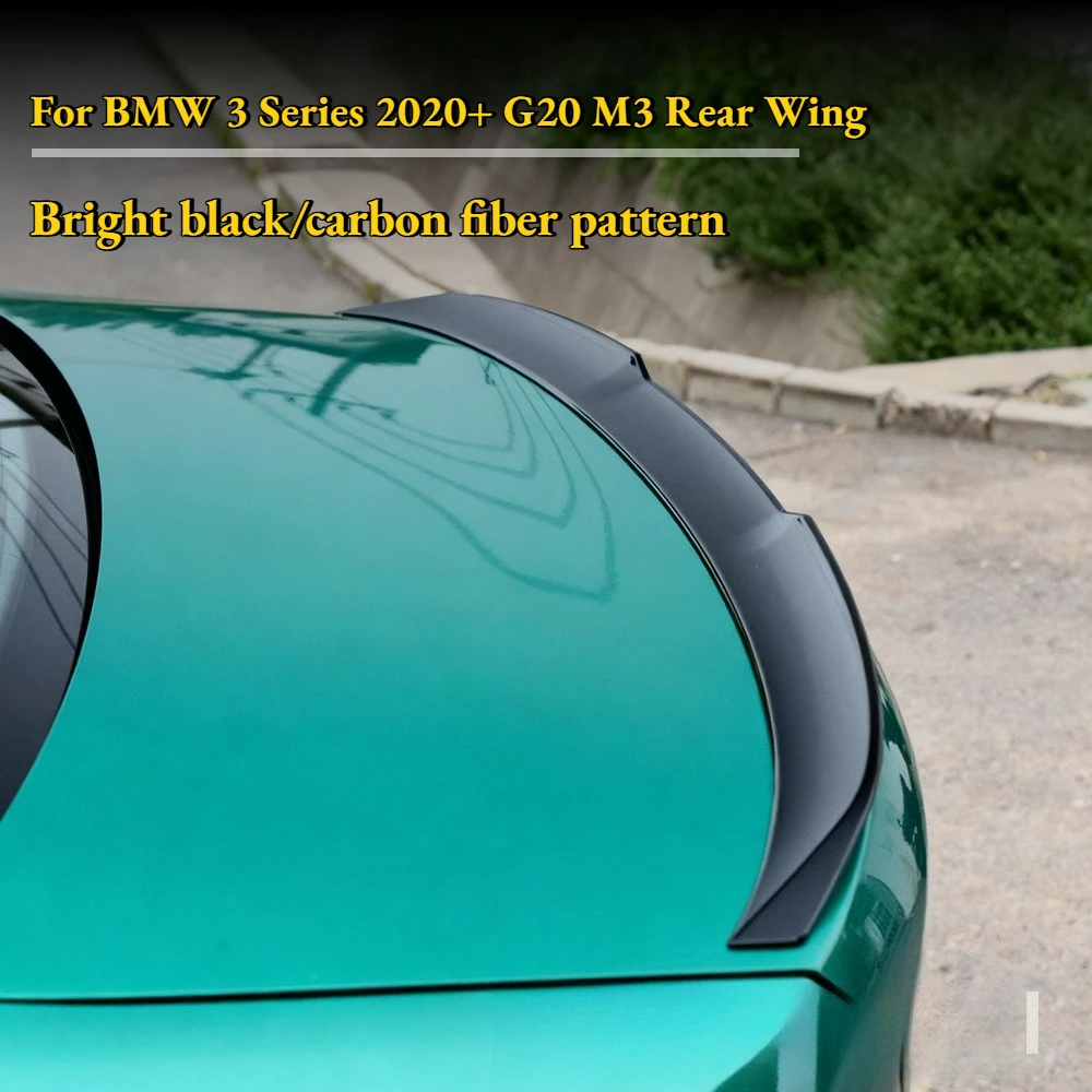 

For BMW 3 Series 2020+ G20 M3 Rear Wing Accessories Auto Part Spoiler Rear Door Tail Trunk Wing Carbon Fiber Look Applicable